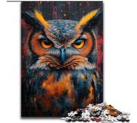 Puzzle Hibou mystérieux 1000 pièces pour Adultes et Adolescents, défi d'intelligence cérébrale, Jouets addictifs pour la décoration de la Maison (26x38cm)