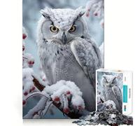 Puzzle Hibou Mystique dans Un Sérénité enneigée 1000 pièces Jeu de logique et de détente Bords Lisses Cadeau spécial (38x52cm)