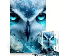 Puzzle Hibou Mystique et Fleurs pour Adultes 1000 Pièces Jeu de Logique et de Détente Bords Lisse Cadeau Spécial (50x75cm)