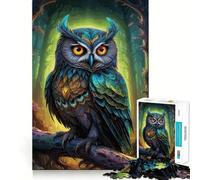 Puzzle Hibou Mystique pour Adultes, 1000 Pièces, Jeu de Réflexion, Loisirs d'Intérieur, Découpe de Précision, Cadeau de Fêtes (38x52cm)