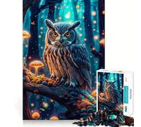 Puzzle Hibou Mystique pour Adultes, 1000 Pièces, Jeu de Réflexion, Soulagement des Tensions, Design à Assembler, Joli Cadeau (38x26cm)