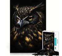 Puzzle Hibou Noir et Or 1000 Pièces pour Adolescents Jeu de Réflexion Design Amusant et Paisible Cadeau Unique (50x75cm)