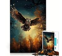 Puzzle Hibou Nuit 1000 Pièces, Jeu de Détente et d'Éveil, Pièce de Collection Art Découpée avec Précision (38x52cm)