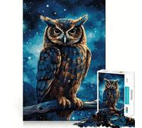 Puzzle Hibou Nuit 1000 Pièces, Jeu de Détente et d'Éveil, Pièce de Collection Art Découpée avec Précision (38x52cm)