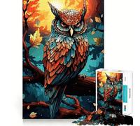 Puzzle Hibou Nuit 1000 pièces pour Adolescents, Jeu de réflexion, Design paisible et Amusant, Cadeau Unique (50x75cm)