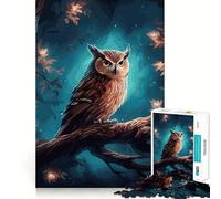 Puzzle Hibou Nuit 1000 pièces pour Adolescents, Jeu de réflexion, Design paisible et Amusant, Cadeau Unique (38x52cm)