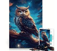 Puzzle Hibou Nuit 1000 Pièces pour Adultes Jeu Cognitif et de Partage Motif à Assembler Cadeau de Noël (50x75cm)