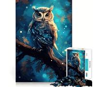 Puzzle Hibou Nuit 1000 pièces pour Adultes, Jeu de logique Stimulant, Amusant à Partager, Bords Premium, Cadeau élégant (50x75cm)