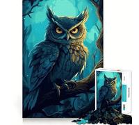 Puzzle Hibou Nuit Difficile pour Adultes 1000 Pièces Jeu de Logique Solide Jeu Simple et Amusant Découpe de Précision Cadeau de Noël (50x75cm)