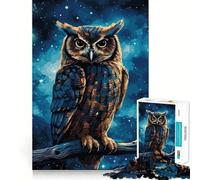 Puzzle Hibou Nuit pour Adolescents 1000 Pièces Jeu de Dépendance et d'Éveil Apaisant Découpe Précise Cadeau de Noël (38x26cm)