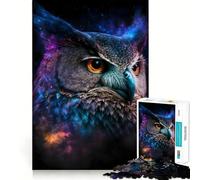 Puzzle Hibou Nuit pour Adolescents 1000 Pièces Jeu Intellectuel Évasion Calme Découpe de Qualité Cadeau de Saison (38x26cm)