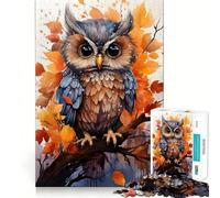 Puzzle Hibou Nuit pour Adultes, 1000 pièces, Jeu de logique Robuste, Anti-Tension, Bords Transparents, Cadeau de qualité supérieure (38x26cm)