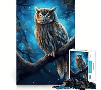 Puzzle Hibou Nuit pour Adultes, 1000 pièces, renforce la mémoire, activité à Domicile, Bords Nets, Cadeau Festif (38x52cm)