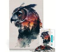 Puzzle Hibou Oiseau 1000 Pièces pour Adolescents Jeu Intellectuel Amusant en Intérieur Découpe de Qualité Cadeau Créatif (38x26cm)