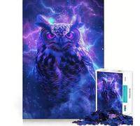 Puzzle Hibou Oiseau Espace 1000 Pièces pour Adolescents Jeu de logique et de Coordination Découpe précise Cadeau Exceptionnel (38x26cm)