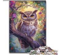 Puzzle Hibou perché sur Un Arbre, 1 000 pièces, pour Adolescents, Cadeau, Jeu Stimulant et Jeu en Famille, Collection d'artistes, Beaux-Arts pour Les 14 Ans et Plus, 50x75cm