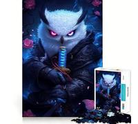 Puzzle Hibou Samouraï Animal pour Adolescents 1000 Pièces Jeu de Réflexion Amusant en Intérieur Qualité Découpe Créative Cadeau (38x26cm)
