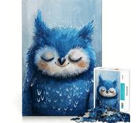 Puzzle Hibou Saphir Endormi 1000 Pièces pour Adolescents Se Remémorer, Améliorer, Détendre l'esprit, Pièce d'art Fine et Claire 38x26cm