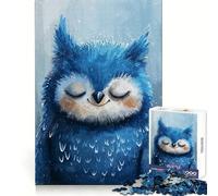Puzzle Hibou Saphir Endormi 1000 Pièces pour Adolescents Se Remémorer, Améliorer, Détendre l'esprit, Pièce d'art Fine et Claire 38x26cm