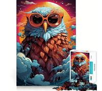 Puzzle Hibou Sérieux 1000 Pièces pour Adolescents Souvenirs, Sévérité, Découpe Lisse, Cadeau Élégant (38x52cm)