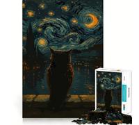 Puzzle Hibou sous Ciel Étoilé pour Adultes 1000 Pièces Jeu de Réflexion Détente et Image à Assembler Cadeau de Noël (38x52cm)