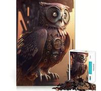 Puzzle Hibou Steampunk 1000 Pièces pour Adultes pour Développer Son Créativité Jeu de Réflexion Design Amusant et Silencieux Assemblage Cadeau Exquis 38x26cm