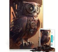 Puzzle Hibou Steampunk pour Adultes, 1000 Pièces, Renforce la Mémoire, Calme et Agréable, Bords Nets, Pièce de Collection 50x75cm