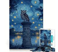 Puzzle Hibou sur Une Colonne de Pierre pour Adultes, 1000 pièces, pour renforcer la mémoire, Passe-Temps à la Maison, Bords Nets, Cadeau élégant (38x52cm)