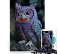 Puzzle Hibou Violet aux Serres Aiguisées pour Adultes 1000 Pièces Jeu de Réflexion Détente et Image à Assembler Cadeau de Noël (50x75cm)