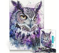 Puzzle Hibou Violet pour Adultes, 1000 pièces, Casse-tête cérébral, Plaisir Lent, Assemblage d'image, Cadeau Parfait (38x26cm)