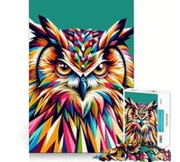 Puzzle Hibou WPAP Coloré Pop Art 1000 Pièces pour Adultes Jouet Cognitif Motif de Partage Assemblage Cadeau de Noël (38x26cm)