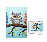 Puzzle hiboux sur une branche pour adultes de 1000 pièces, puzzle en bois à partir de photos, puzzles stimulants parfaits pour les soirées de jeu, décoration de la maison, cadeau pour les vacances et