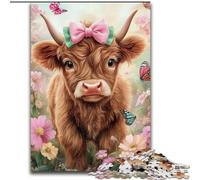 Puzzle Highland Cow 1000 pièces pour Adolescents, Jouet de Divertissement Familial idéal comme Cadeau pour Toute la Famille (Taille 26x38cm)