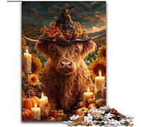 Puzzle Highland Cow 1000 pièces pour Adultes et Adolescents, à partir de 14 Ans, Casse-tête Familial, Cadeaux de Noël et d'anniversaire (50x75cm)