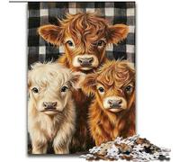Puzzle Highland Cow 1000 pièces pour Adultes et Adolescents, Relax Games est Un pour Toute la Famille (26x38cm)