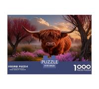 Puzzle Highland Vache 1000 Pièces pour Adultes Et Enfants, Plaisir Partagé en Famille, Jeu Éducatif, Casse-tête Mangrove, Décoration Intérieure, Cadeau Adulte 38x26cm/1000pcs