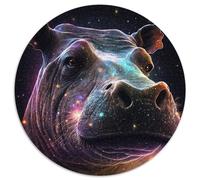 Puzzle Hippo Cosmique 1000 Pièces pour Adultes Puzzle Rond 1000 Pièces Décoration DIY & Cadeau Casse-tête 67,5x67,5cm
