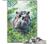 Puzzle Hippo de la Jungle 1000 pièces pour Adultes et Adolescents, à partir de 14 Ans Idées Cadeaux pour améliorer la mémoire (50x75cm)