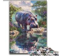 Puzzle Hippo de la Jungle pour Adultes 2000 pièces, Jeu Familial Anti-Stress, défi Difficile, Cadeaux pour Amis et Famille (70x100cm)