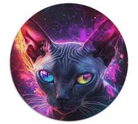 Puzzle Hippo Galaxie 1000 pièces pour Adultes, Puzzle Rond 1000 pièces pour Adultes, décoration d'intérieur, pour Noël et Le Nouvel an, 67,5 x 67,5 cm