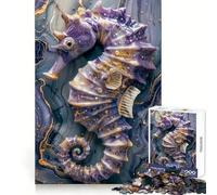 Puzzle Hippocampe Violet pour Adolescents 1000 Pièces Jeu Intelligent à Partager en Famille Motif à Assembler Choix du Père Noël (38x52cm)