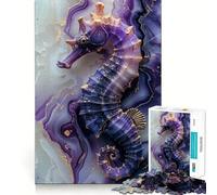 Puzzle Hippocampe Violet pour Adultes, 1000 Pièces, Découpe de Qualité Supérieure, Stimule la Mémoire et Apaisement (38x52cm)