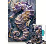 Puzzle Hippocampe Violet pour Adultes, 1000 Pièces, Jeu de Réflexion, Détente et Image à Assembler, Cadeau de Noël (50x75cm)