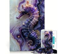 Puzzle Hippocampe Violet pour Adultes, 1000 Pièces, Stimule la Mémoire, Passe-Temps à la Maison, Bords Nets, Cadeau Élégant (50x75cm)
