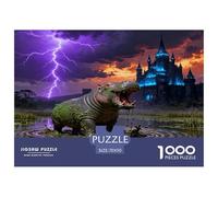 Puzzle Hippopotame 1000 Pièces pour Adultes Et Enfants, Défiant Et Stimulant, Puzzle Château de Marais, Décoration Intérieure, Cadeau Enfant 70x50cm/1000pcs