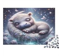 Puzzle Hippopotame Endormi 1000pcs 38x26cm Papier Recy dultes Nid Étoilé Jeu Difficile Détente Cadeau