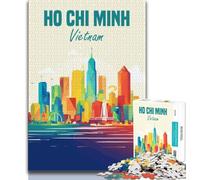 Puzzle Ho Chi Minh Vietnam 1000 pièces pour Adultes et Adolescents, Jouets éducatifs et Anti-Stress, idéal pour la décoration de Bureau 38x26cm