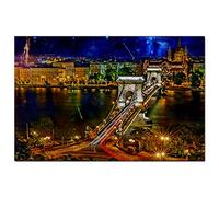 Puzzle Hongrie 200 pièces Pont des Chaînes Budapest Jeu de Puzzle Œuvre d'art Souvenir de Voyage 35x25CM