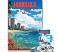 Puzzle Honolulu Hawaii pour Adolescents, 1 000 pièces, Jouet éducatif et éducatif, idéal comme Cadeau pour Toute la Famille, 50x75cm