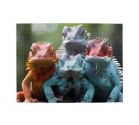 Puzzle horizontal en bois 4 lézards colorés de 500 pièces pour développer des compétences pratiques pour se détendre et interagir parent-enfant